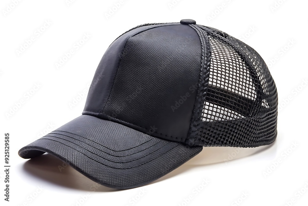 Baseball Cap - isolated > Closeup of the fashion blac isolated on white background. Baseball Cap - isolated > Closeup of the fashion blac isolated on white background.