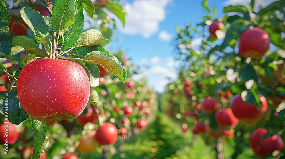 High-tech orchard with automated watering and monitoring systems. High-tech orchard with automated watering and monitoring systems.