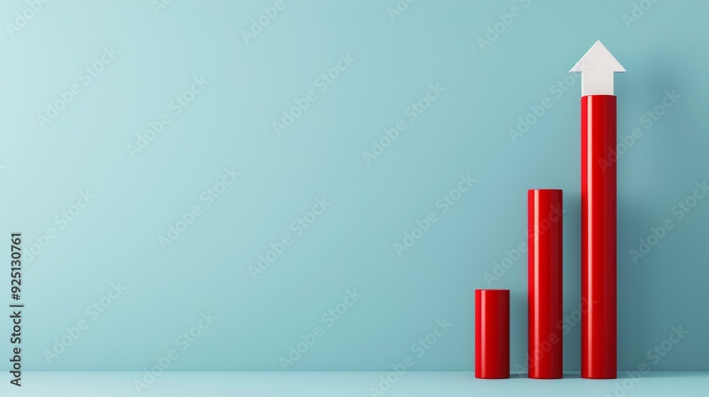 A red background with a white line that goes up and down A red background with a white line that goes up and down