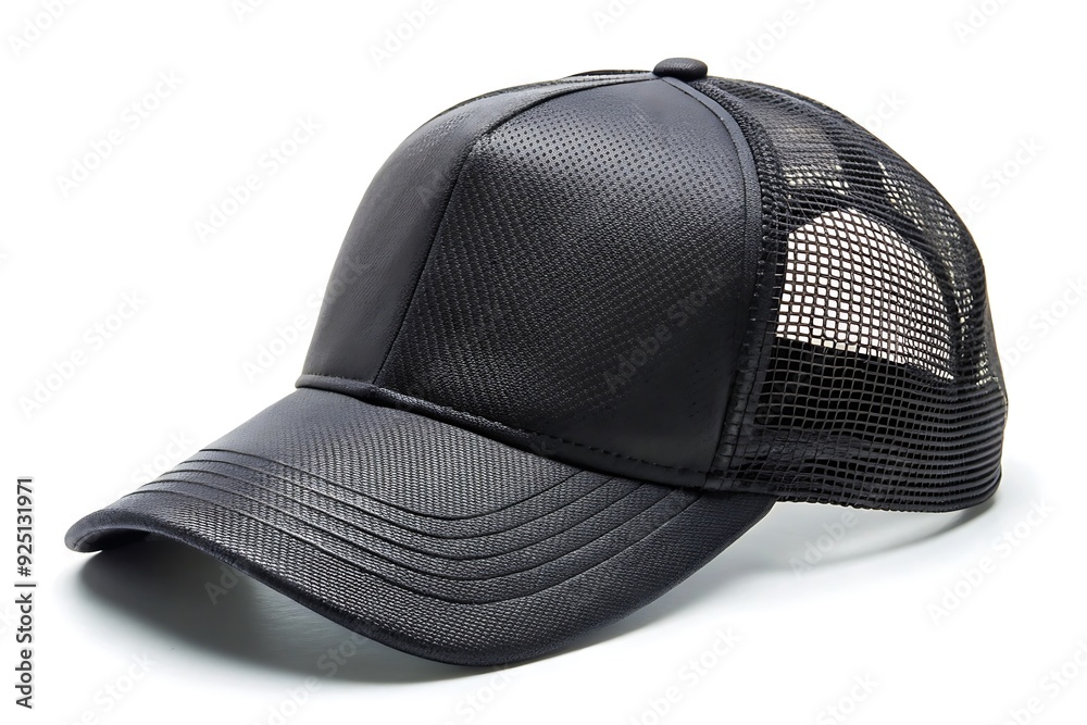 Baseball Cap - isolated > Closeup of the fashion blac isolated on white background. Baseball Cap - isolated > Closeup of the fashion blac isolated on white background.