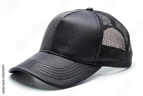 Baseball Cap - isolated > Closeup of the fashion blac isolated on white background. photo