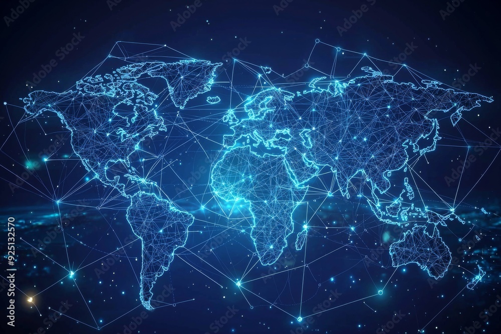 Global Digital Business Network Connection Illustration created with Generative AI Global Digital Business Network Connection Illustration created with Generative AI