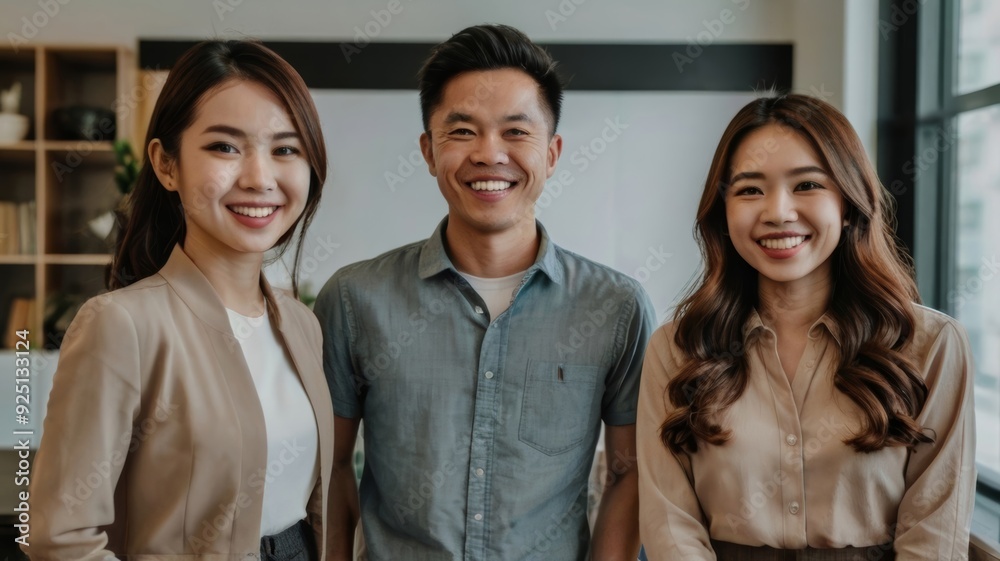 smiling asian teamwork of yound interior dreative smiling asian teamwork of yound interior dreative