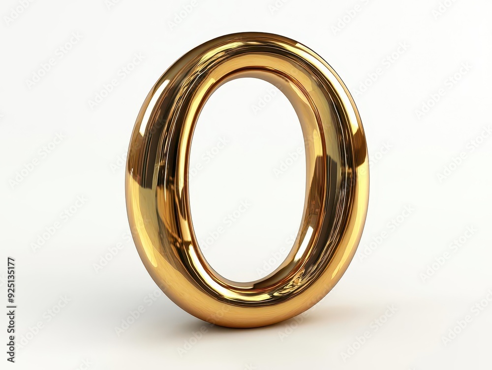 Shiny golden 3D letter O isolated on white background. Shiny golden 3D letter O isolated on white background.