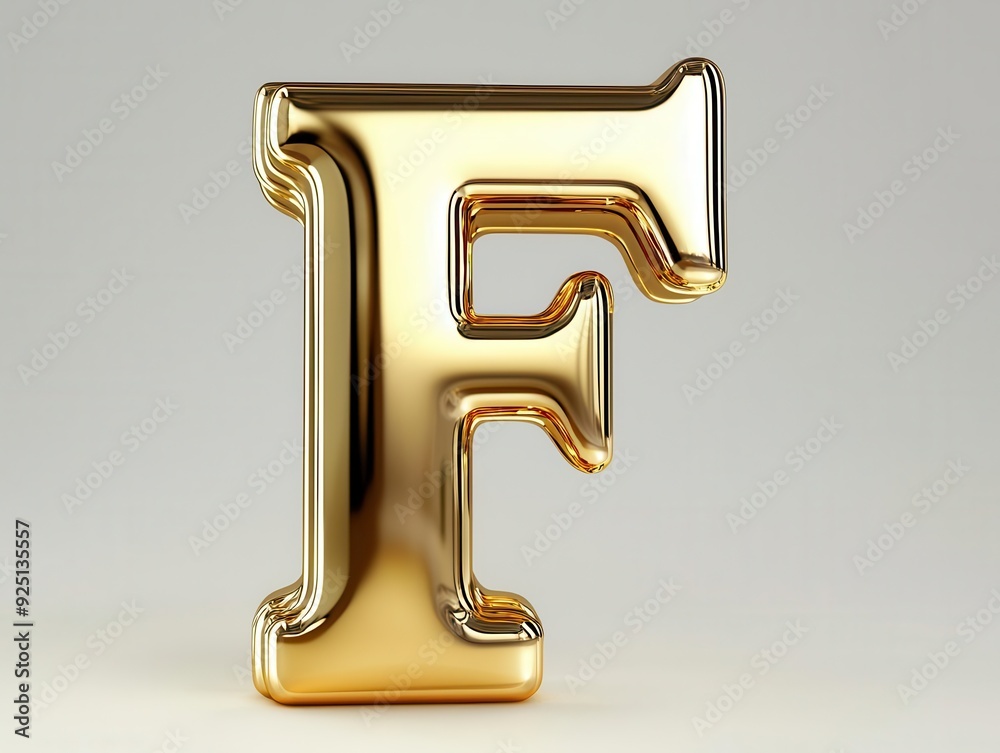 Golden letter F with a rustic, aged finish. Golden letter F with a rustic, aged finish.
