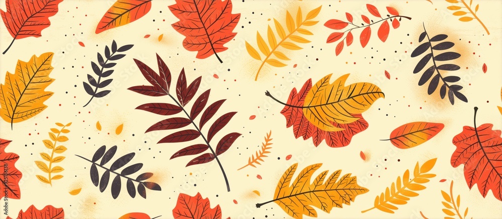 golden autumn fall tree leaf seamless pattern background golden autumn fall tree leaf seamless pattern background