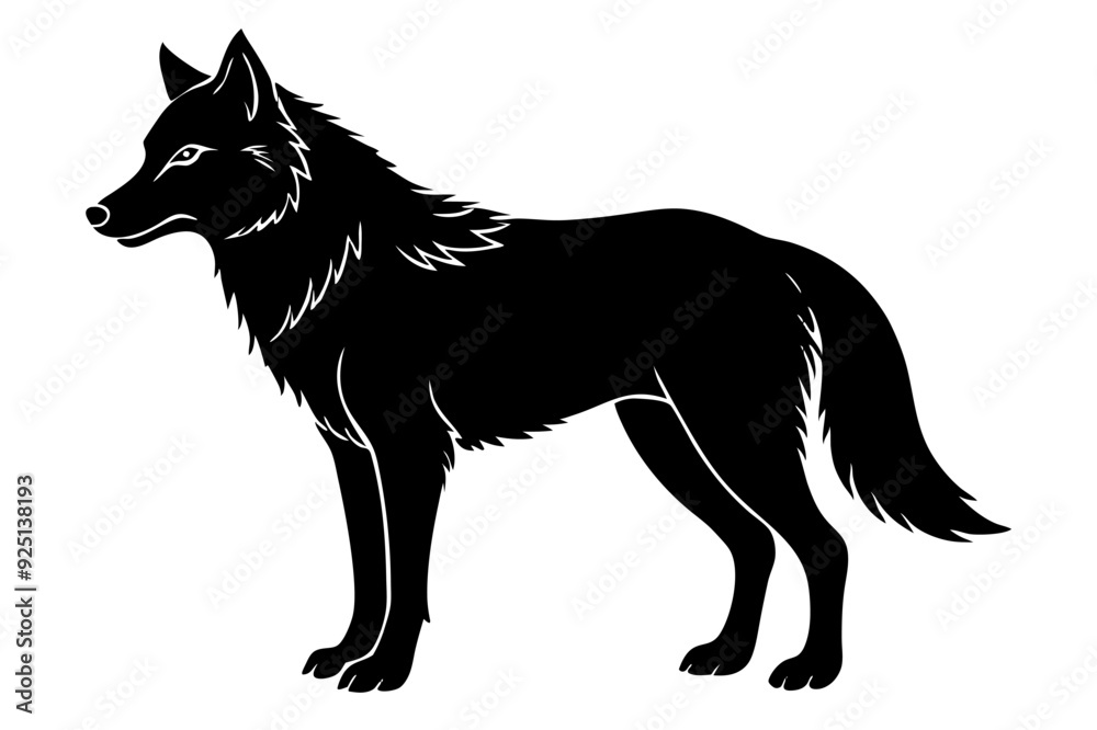 Wolf Silhouette Vector Art Illustration Wolf Silhouette Vector Art Illustration