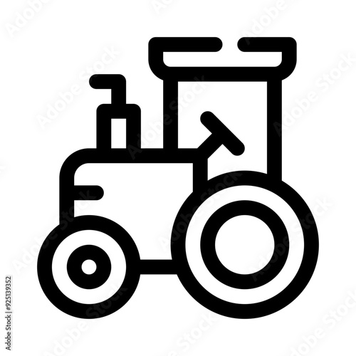 farm tractor line icon