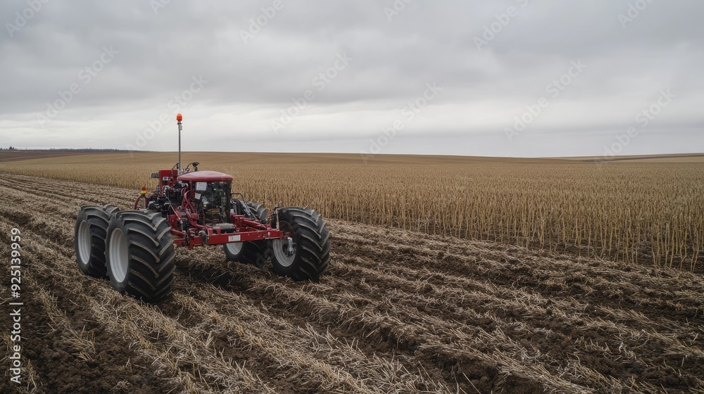 Advanced soil testing equipment being used in a modern farm. Advanced soil testing equipment being used in a modern farm.