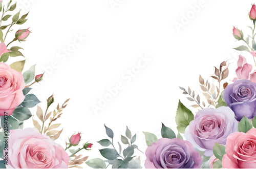 Watercolor Rose Flowers, Flower Background