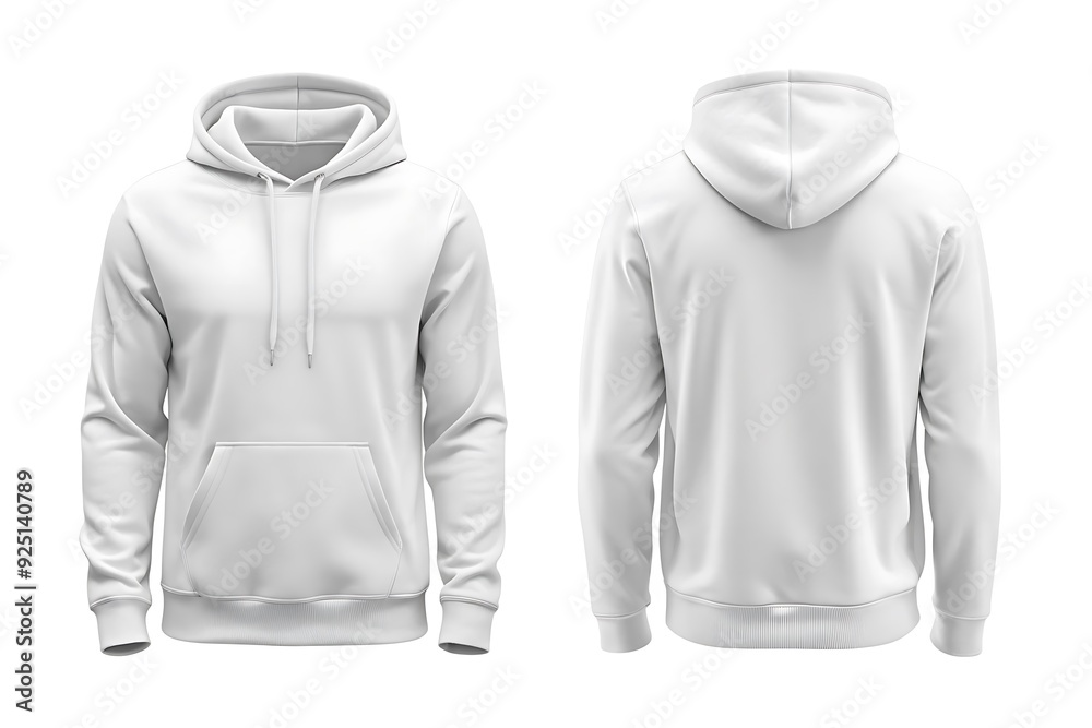 Blank white sweatshirt mockup set, front and back side view. Blank white sweatshirt mockup set, front and back side view.
