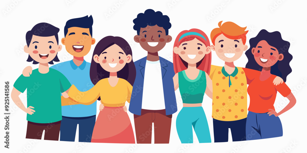 Happy friends. A company of young joyful people on a white background. Friendship and unity concept
Happy friends. A company of young joyful people on a white background. Friendship and unity concept