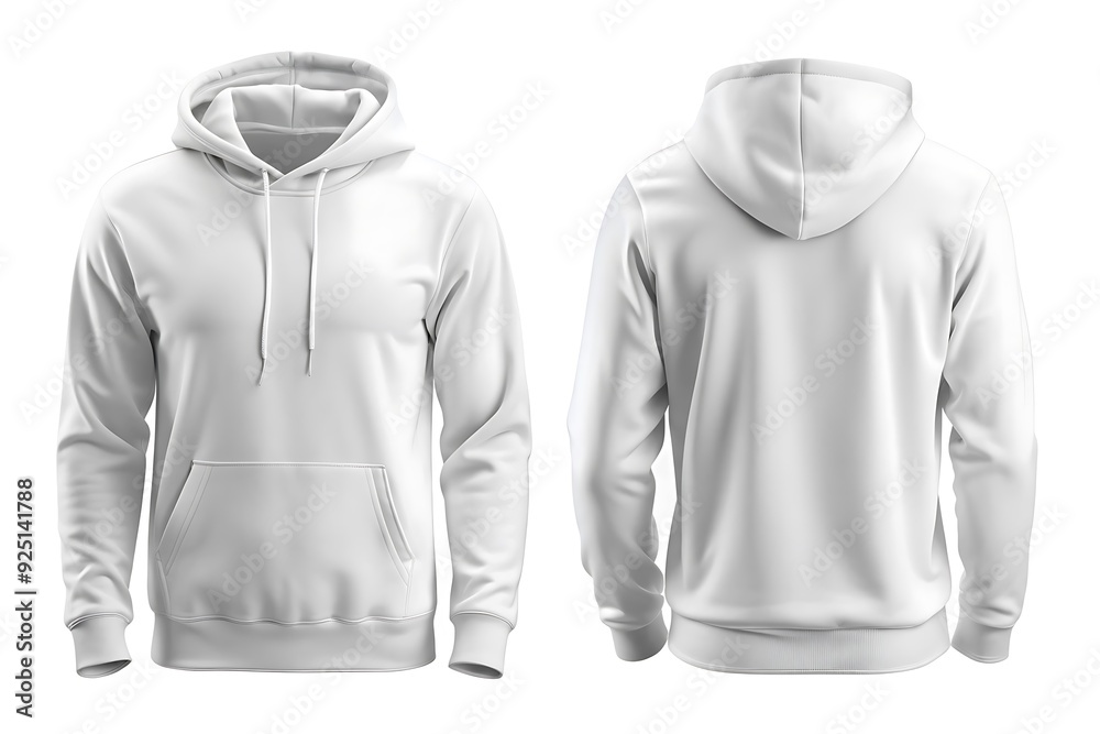 Blank white sweatshirt mockup set, front and back side view. Blank white sweatshirt mockup set, front and back side view.