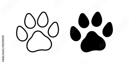 Paw icon set. paw print sign. for mobile concept and web design. vector illustration on white background
