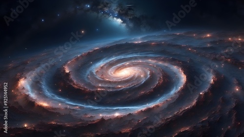 Spiral galaxy in space