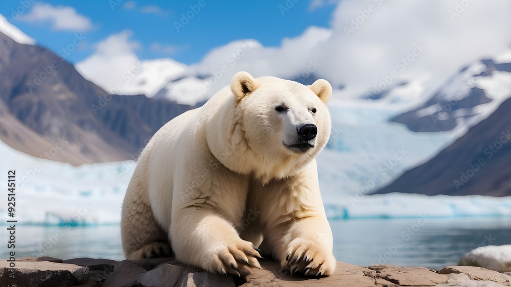 Obraz premium polar bear on ice