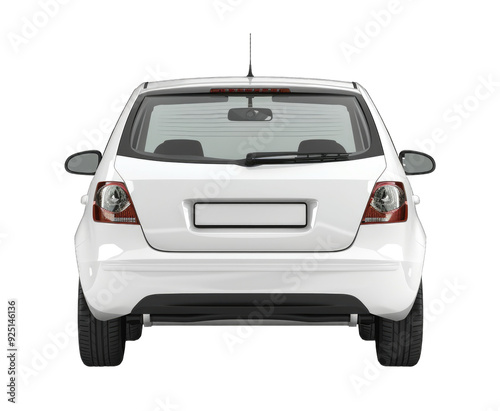 New car rear view isolated on transparent background cutout PNG photo