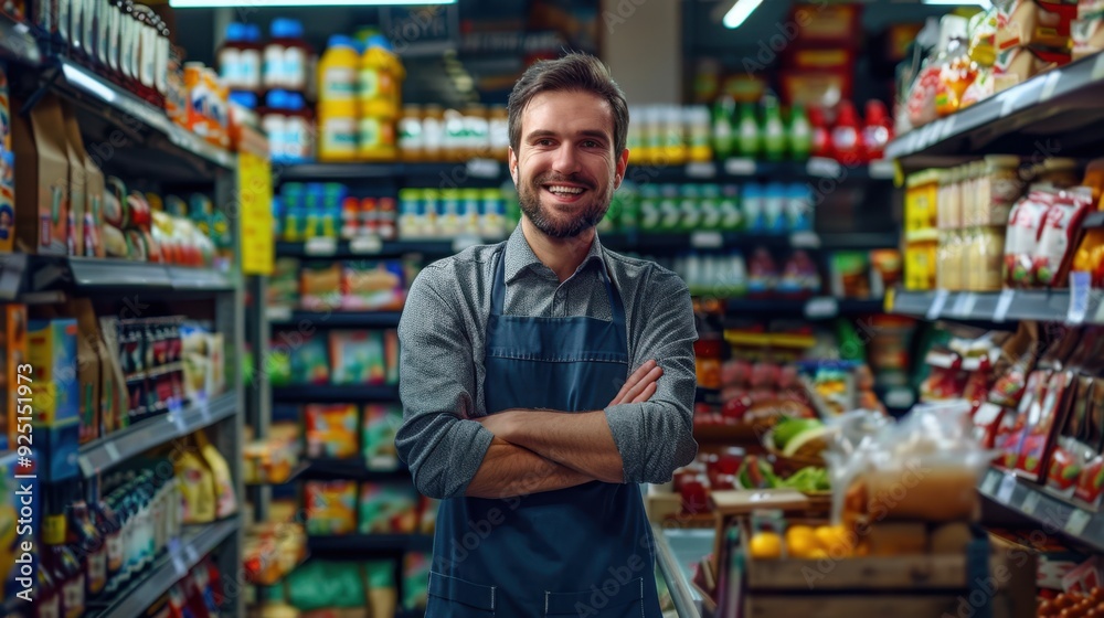 The grocery store employee The grocery store employee