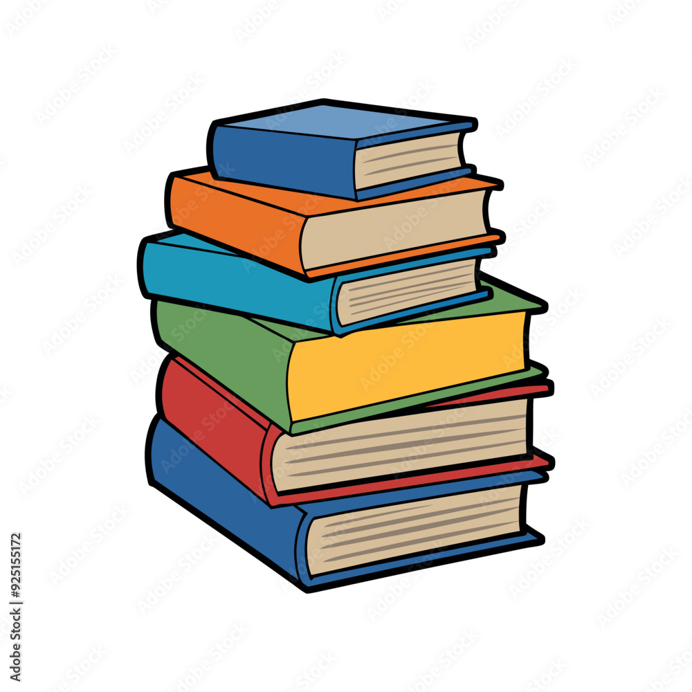 Stack of books vector isolated illustration design Stack of books vector isolated illustration design