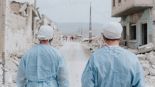 Compassionate Doctors Providing Emergency Care to Earthquake Victims in Remote Location