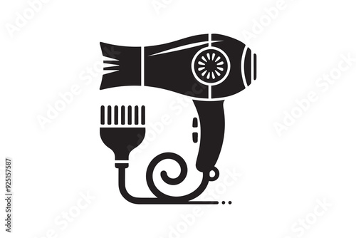 women's hair dryer silhouette illustration vector