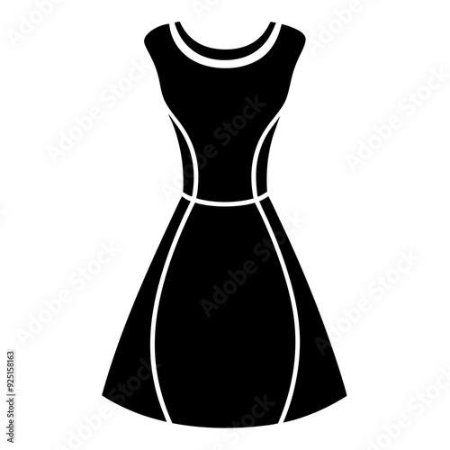 Shift Dress isolated on white, Shift Dress vector illustration, Dress   vector art, shark silhouette, shark vector icon, shark  line art, eps