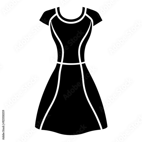 Shift Dress isolated on white, Shift Dress vector illustration, Dress   vector art, shark silhouette, shark vector icon, shark  line art, eps