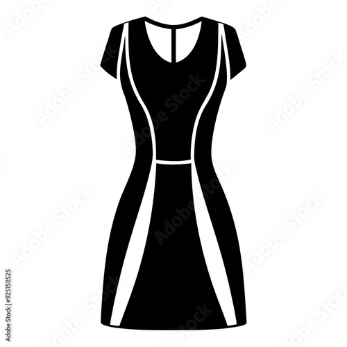 Shift Dress isolated on white, Shift Dress vector illustration, Dress   vector art, shark silhouette, shark vector icon, shark  line art, eps