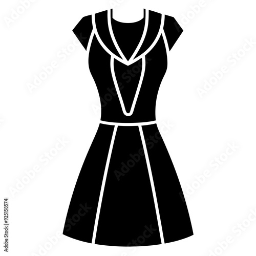Shift Dress isolated on white, Shift Dress vector illustration, Dress   vector art, shark silhouette, shark vector icon, shark  line art, eps