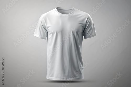 White blank t-shirt on young athletic man, front