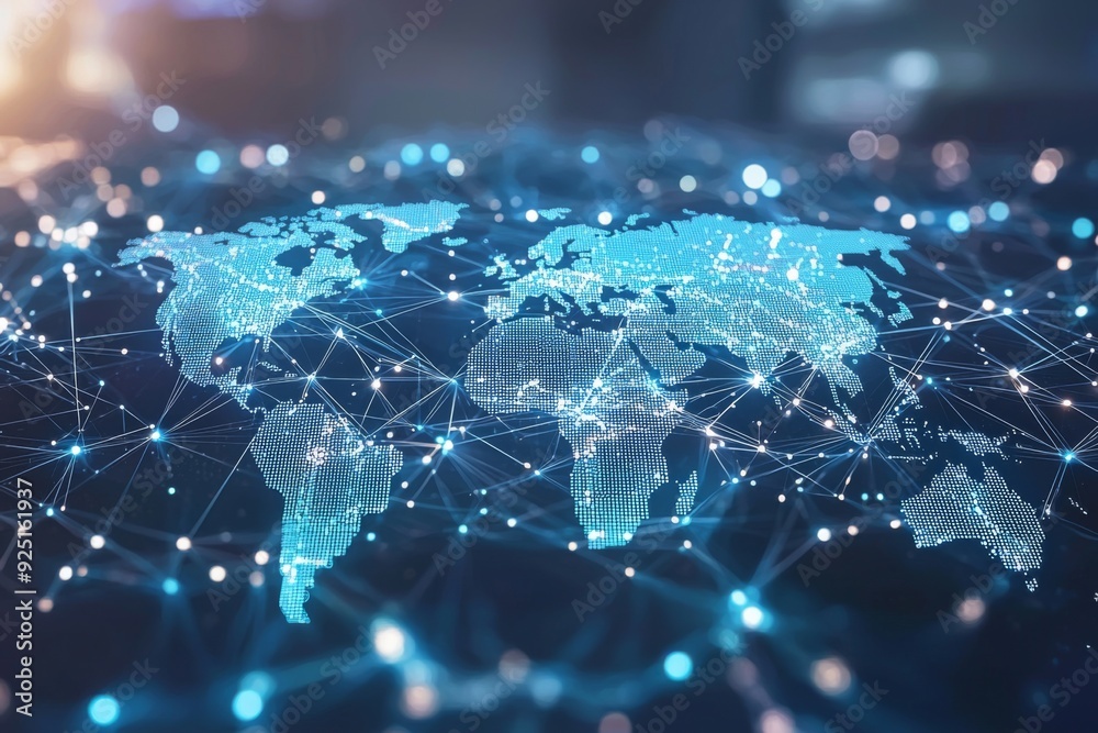 Global Digital Business Network Connection Illustration created with Generative AI Global Digital Business Network Connection Illustration created with Generative AI
