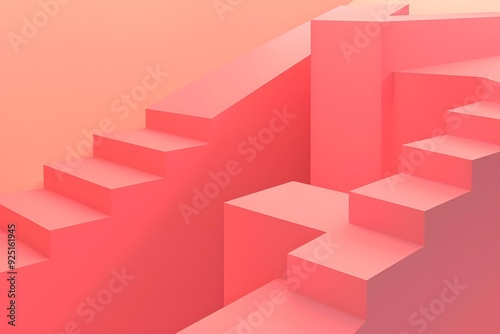 Abstract Minimalist Pink 3D Geometric Shapes Design Background