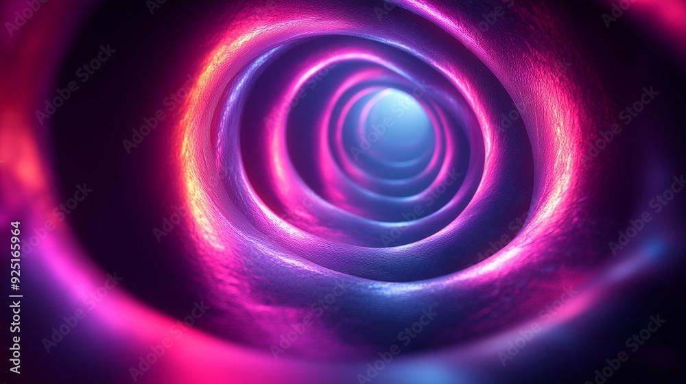 Colorful swirling tunnel of light in an abstract digital space Colorful swirling tunnel of light in an abstract digital space