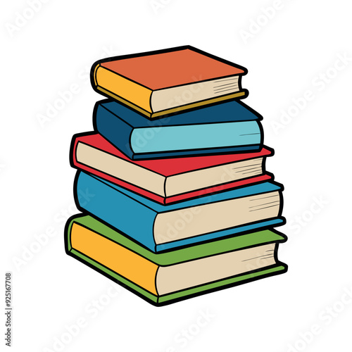 Stack of books vector isolated illustration design