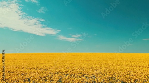 Field of Yellow Flowers Under a Blue Sky