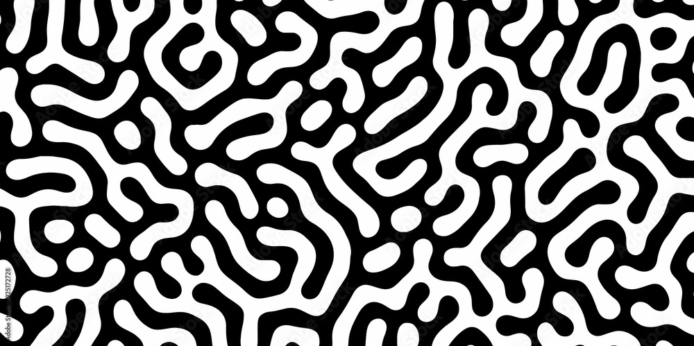 Abstract Turing organic wallpaper with background. Turing reaction diffusion monochrome seamless pattern with chaotic motion. Natural seamless line pattern. Linear design with biological shapes. Abstract Turing organic wallpaper with background. Turing reaction diffusion monochrome seamless pattern with chaotic motion. Natural seamless line pattern. Linear design with biological shapes.