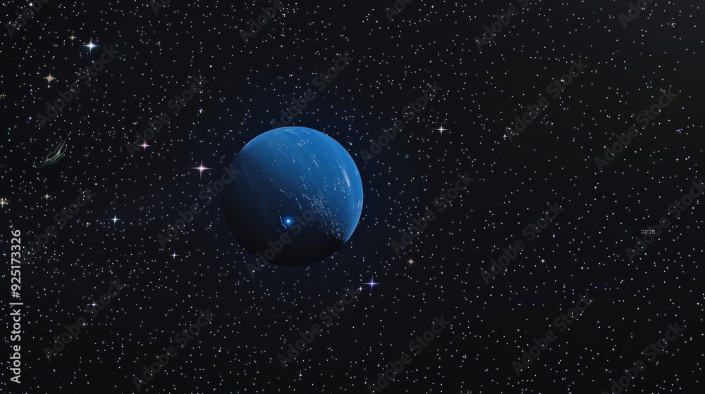 Blue Planet in Space with Stars Blue Planet in Space with Stars