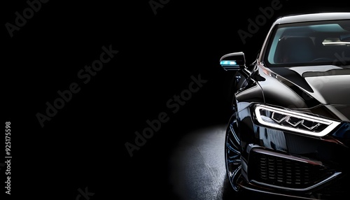 super sport car background with copy space, generic and brandless model car.