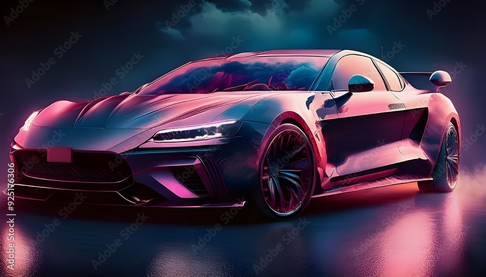super sport car background with copy space, generic and brandless model car. super sport car background with copy space, generic and brandless model car.