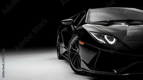 super sport car background with copy space, generic and brandless model car.