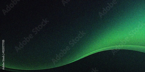 black color gradient background blurred green neon color flow, grainy texture effect, futuristic banner design