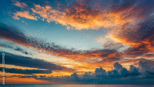 Vibrant sunrise over the ocean 