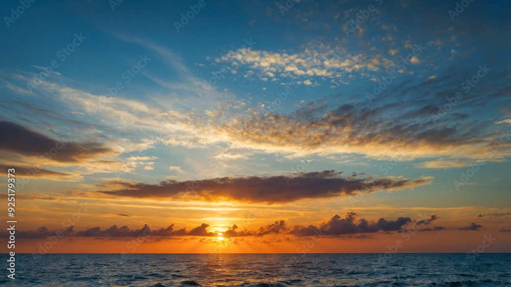 Vibrant sunrise over the ocean Vibrant sunrise over the ocean