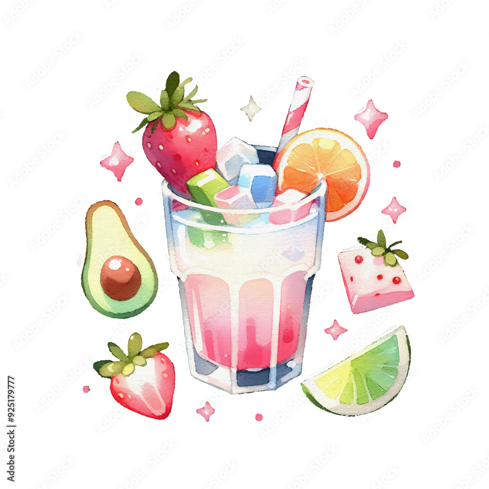 Watercolor drink illustration png isolated transparent background, fruit cocktail clipart, strawberry, berry, orange, lime, mint, alcoholic Watercolor drink illustration png isolated transparent background, fruit cocktail clipart, strawberry, berry, orange, lime, mint, alcoholic