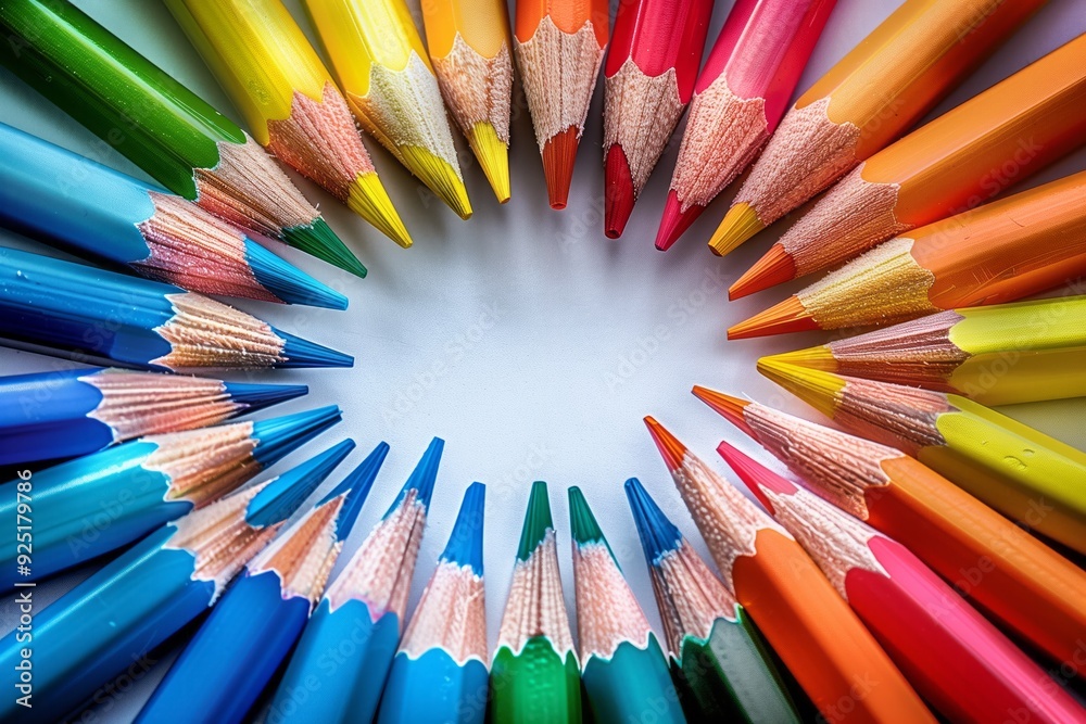 Rainbow Colored Pencils Arranged in a Circle Rainbow Colored Pencils Arranged in a Circle