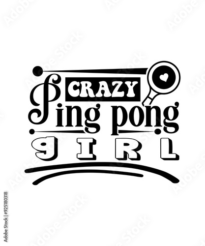 crazy ping pong girl svg