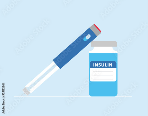 insulin injection pen and insulin bottle
