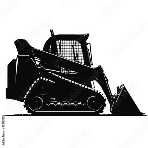silhouette of a skid steer, skid steer vector silhouette.
