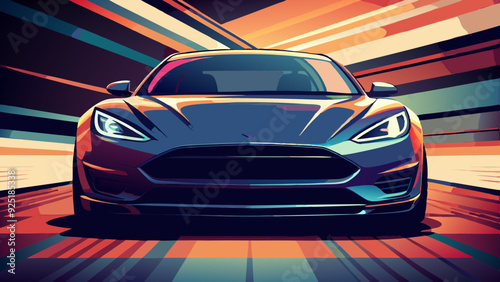 super sport car background with copy space, generic and brandless model car.