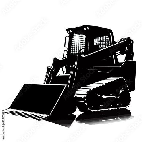 silhouette of a skid steer, skid steer vector silhouette.